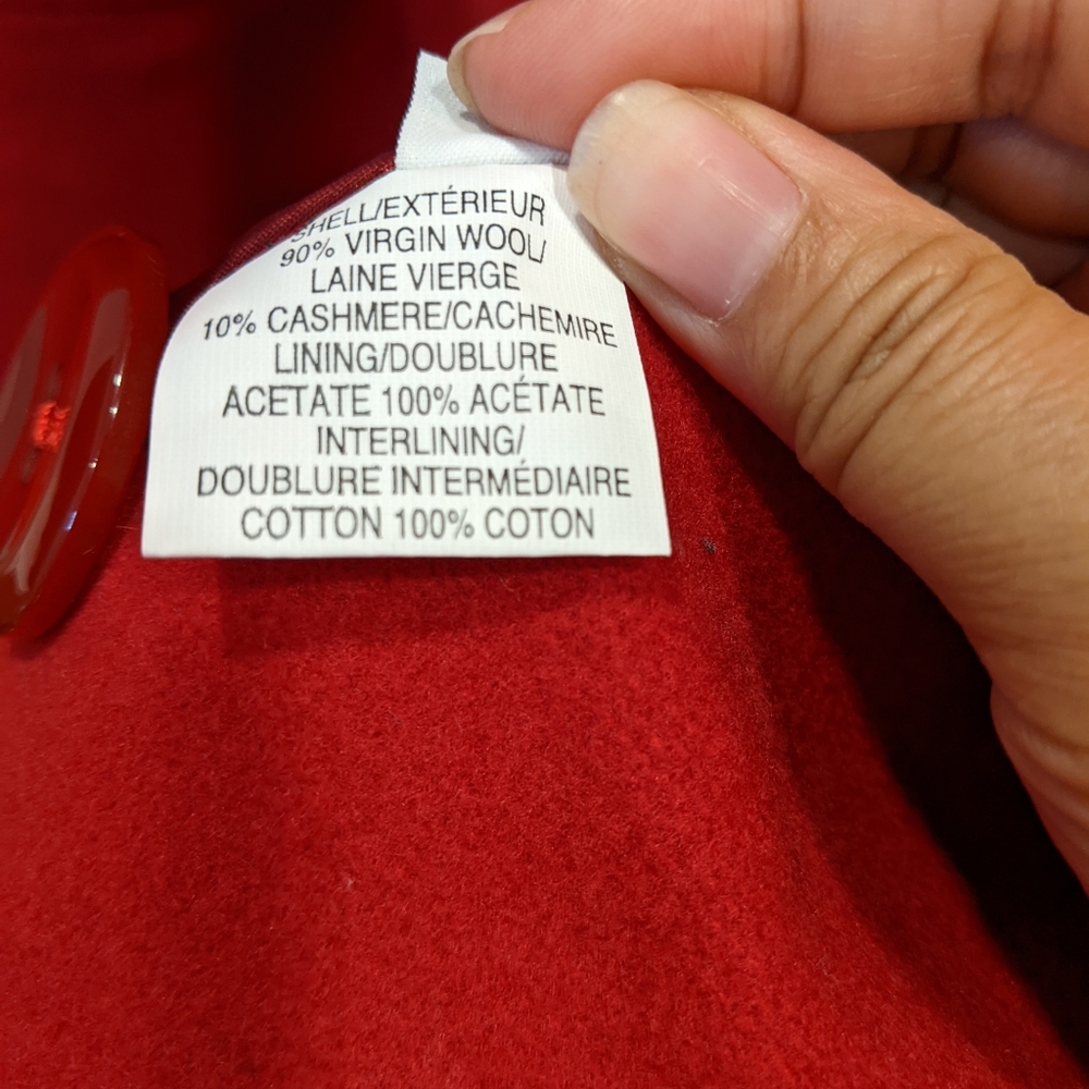 EUC Scarlet Red Wool Cashmere Winter Peacoat Mallia Melanie Lyne size 6 - Picture 11 of 14